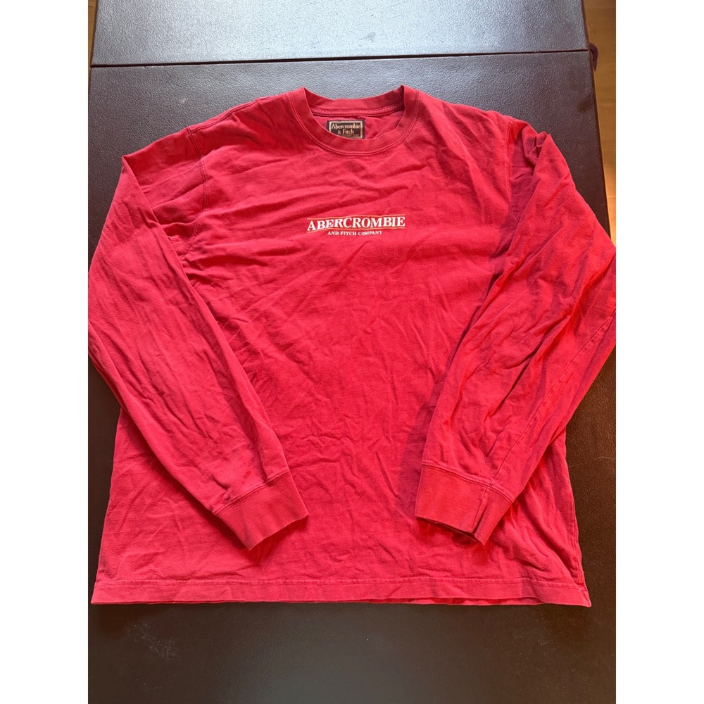 Vintage Abercrombie and Fitch Red Long Sleeve Graphic T-Shirt XL Cotton